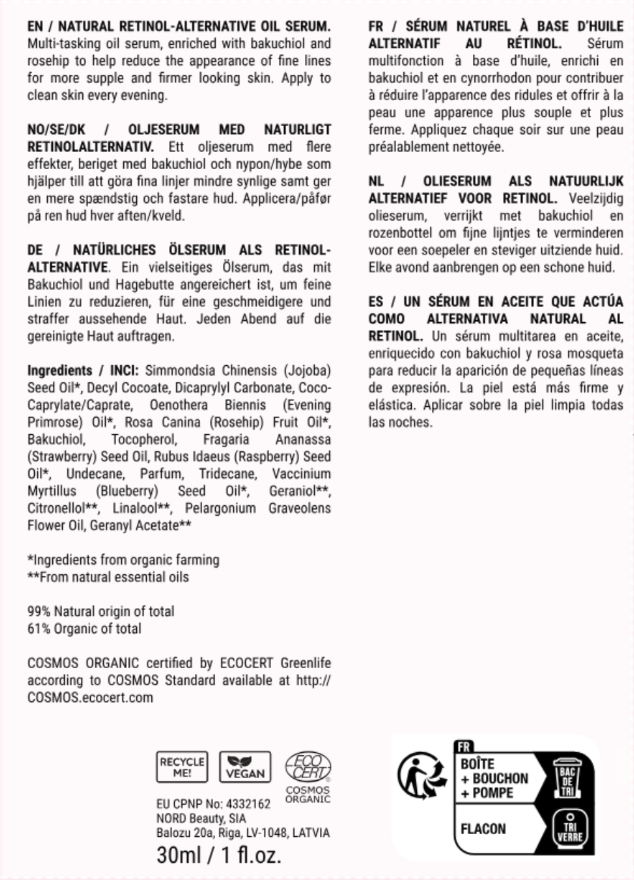 Sérum au rétinol alternatif naturel « La Belle au bois dormant » 30 ml