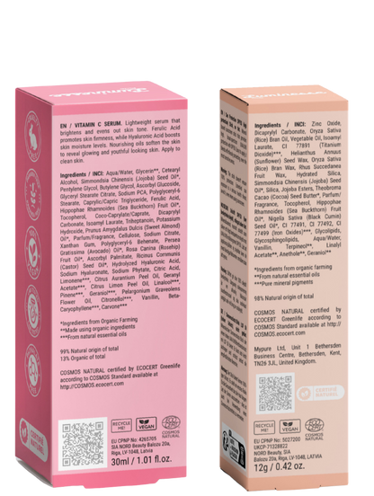 Visuel de présentation du Duo Éclat & Protection de Luminesse Paris, routine visage vitamine C et protection solaire SPF 50.
