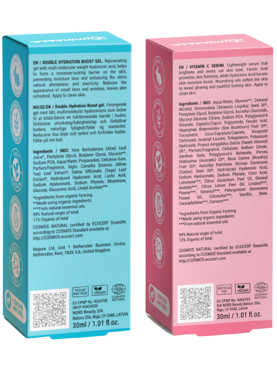 Visuel de présentation du Duo Hydratation & Éclat de Luminesse Paris, association vitamine C et hydratation du visage.