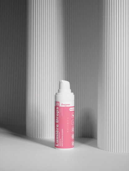 Visuel complémentaire consacré à Lumière Drops de Luminesse Paris et à son sérum visage à la vitamine C.