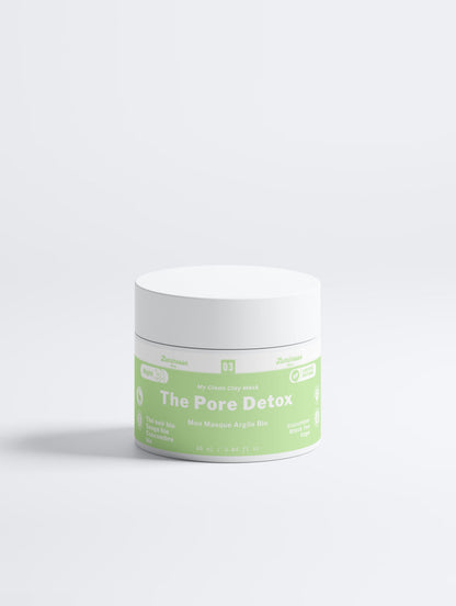 Photo produit de Pore Detox de Luminesse Paris, masque purifiant à l’argile pour le visage. Ce visuel du soin est utilisé dans le Duo Pore Detox pour illustrer l’étape de purification après le nettoyage avec Silk Cleanse, dans une routine dédiée notamment aux pores visibles et à l’excès de sébum.